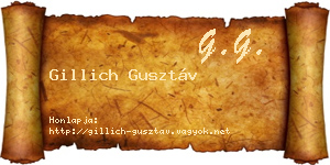 Gillich Gusztáv névjegykártya
